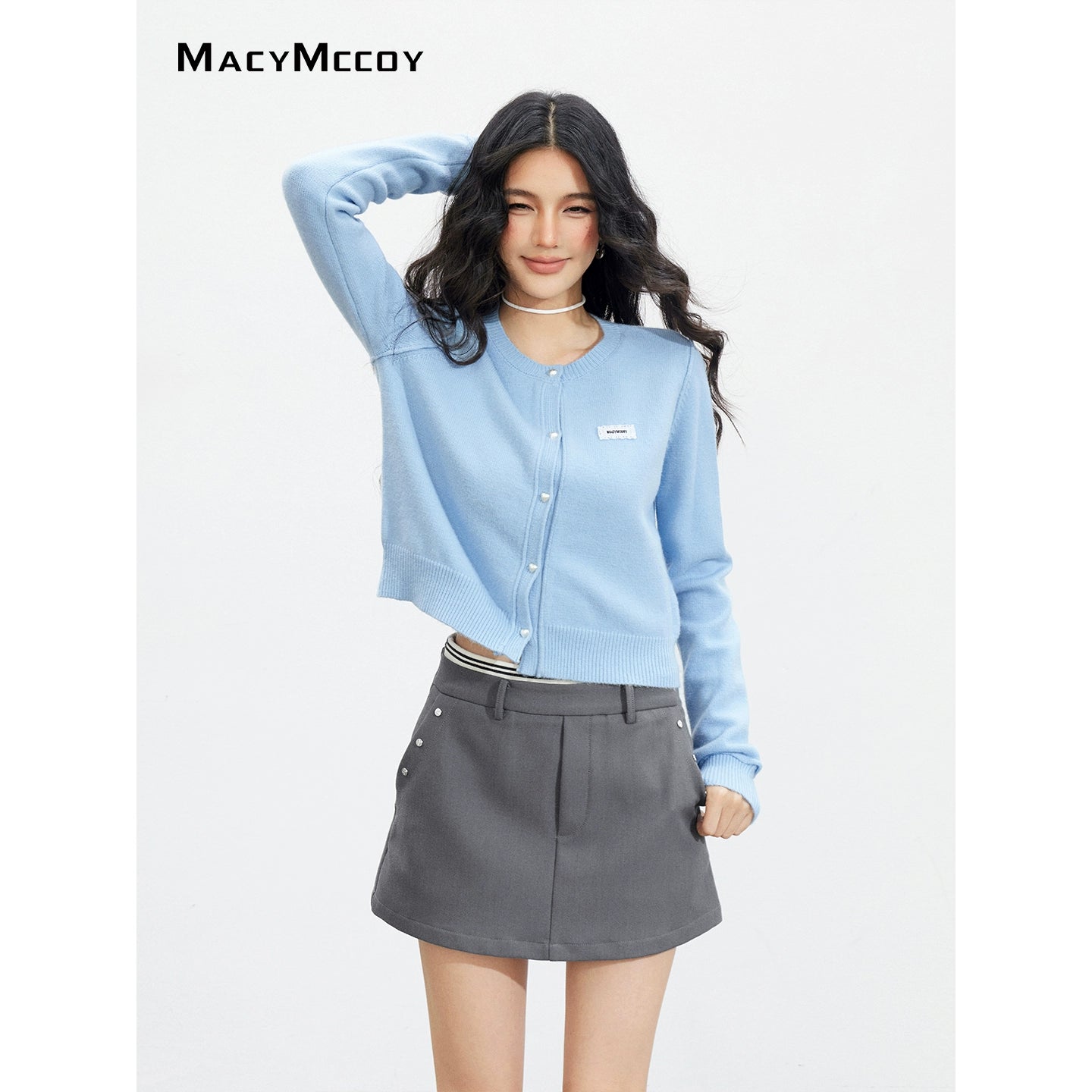 Rolled-Edge Knit Cardigan