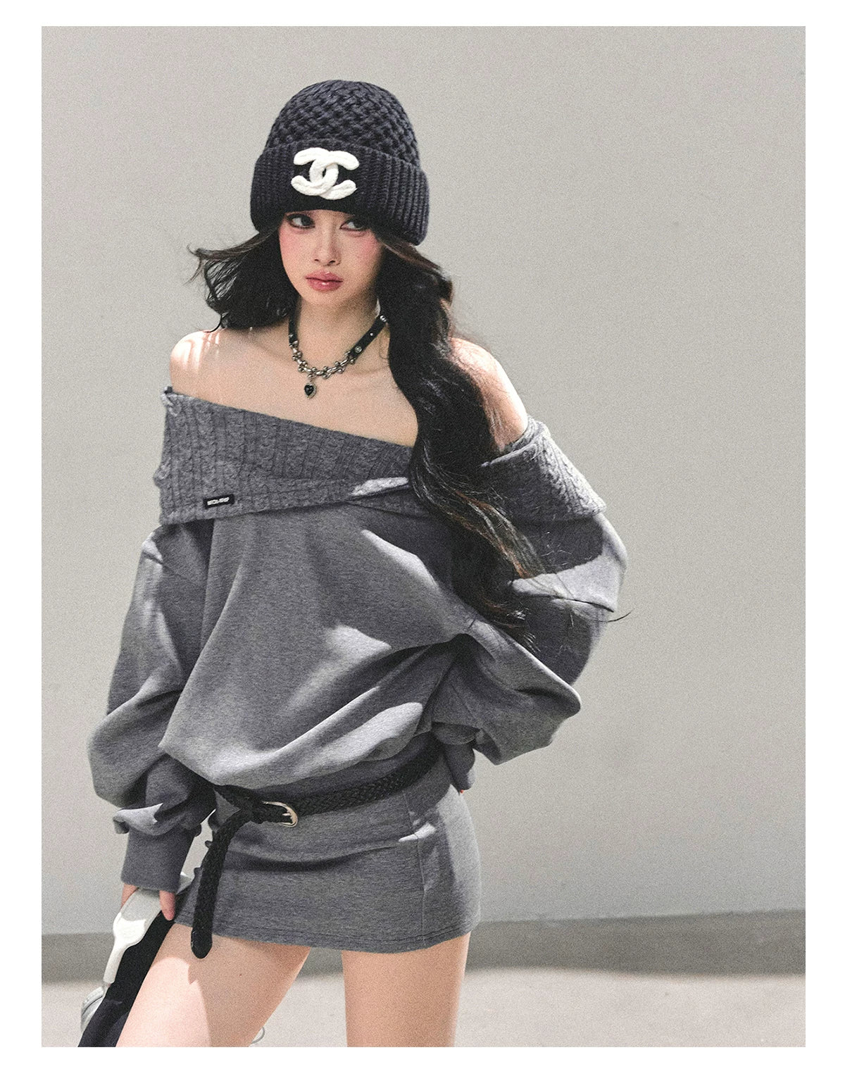 Two-Piece Oversized Hooded Sweatshirt