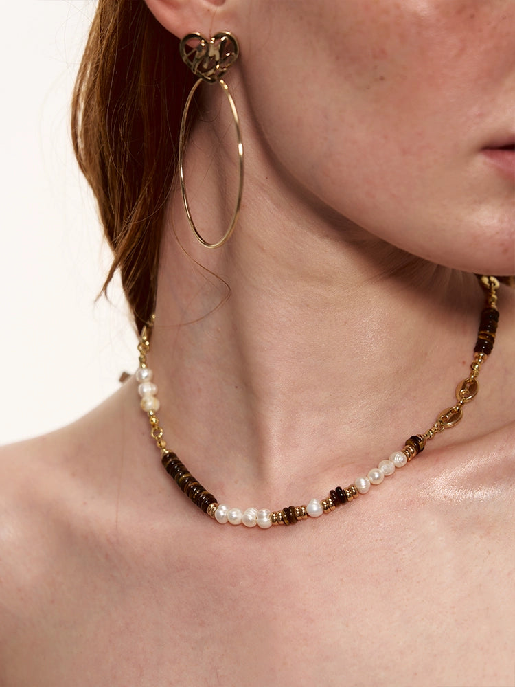 Tiger Eye Baroque Pearl Necklace - CHINASQUAD