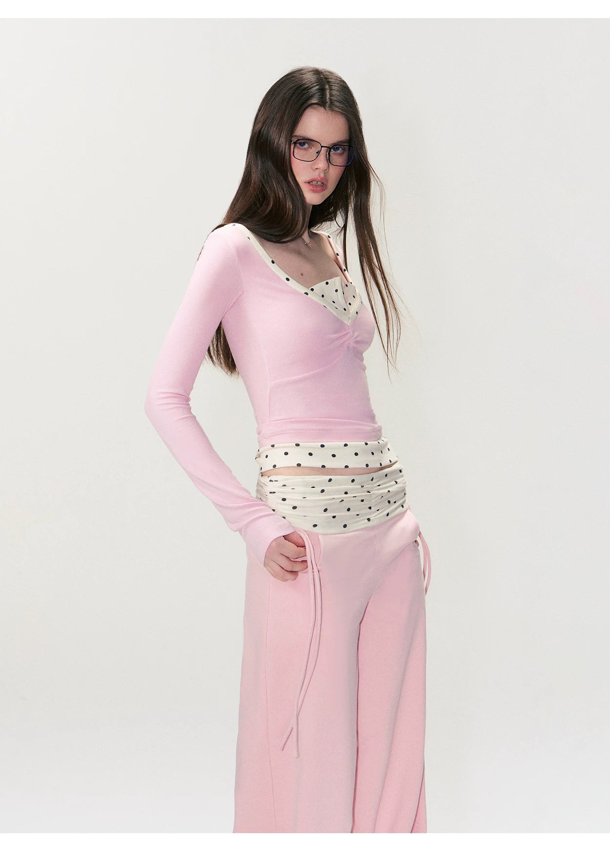 Drawstring Waist Straight-Leg Pants