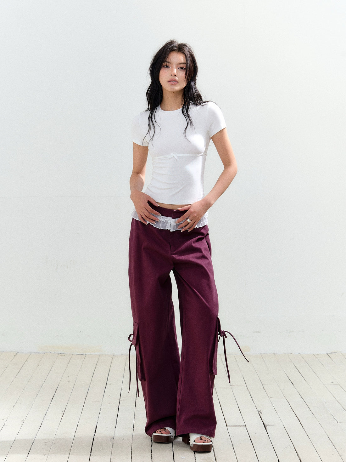 Fake Two Piece Drawstring Big Pocket Utility Pants - CHINASQUAD