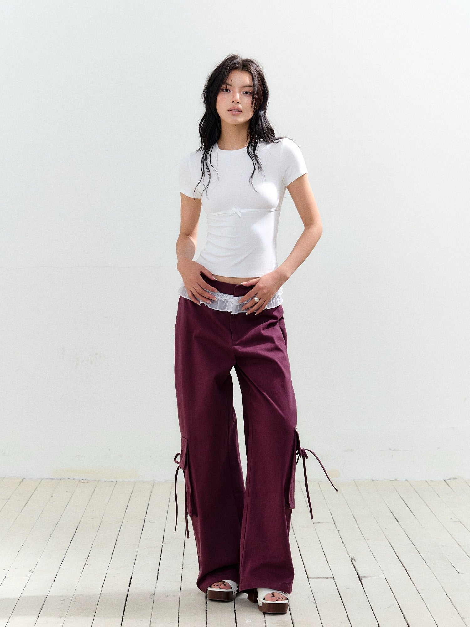 Fake Two Piece Drawstring Big Pocket Utility Pants - CHINASQUAD