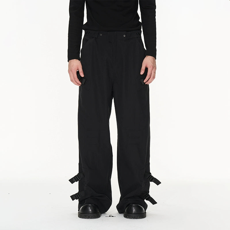 Black Cut-Out Paneled Trousers - CHINASQUAD