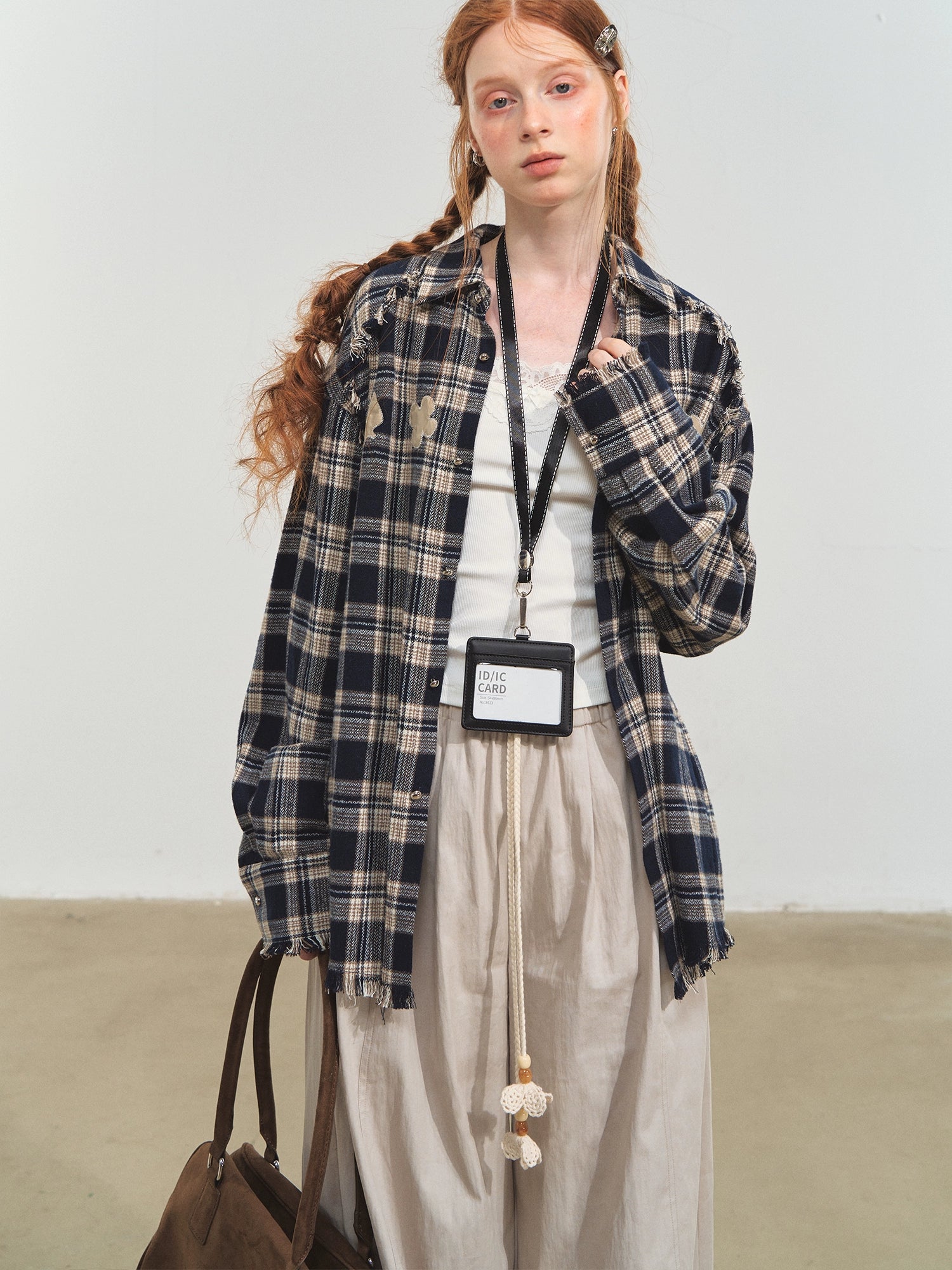 Fun Tassel Plaid Shirt