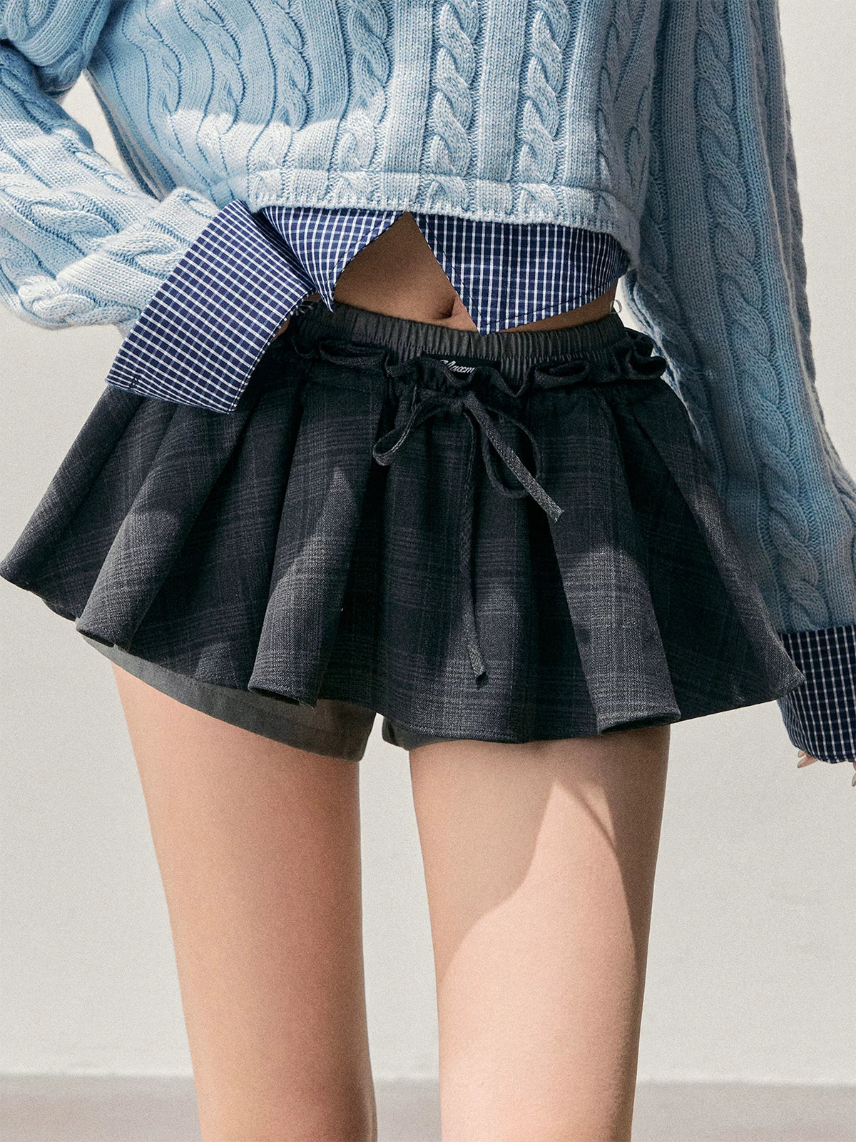 American-Style Puff A-Line Mini Skirt