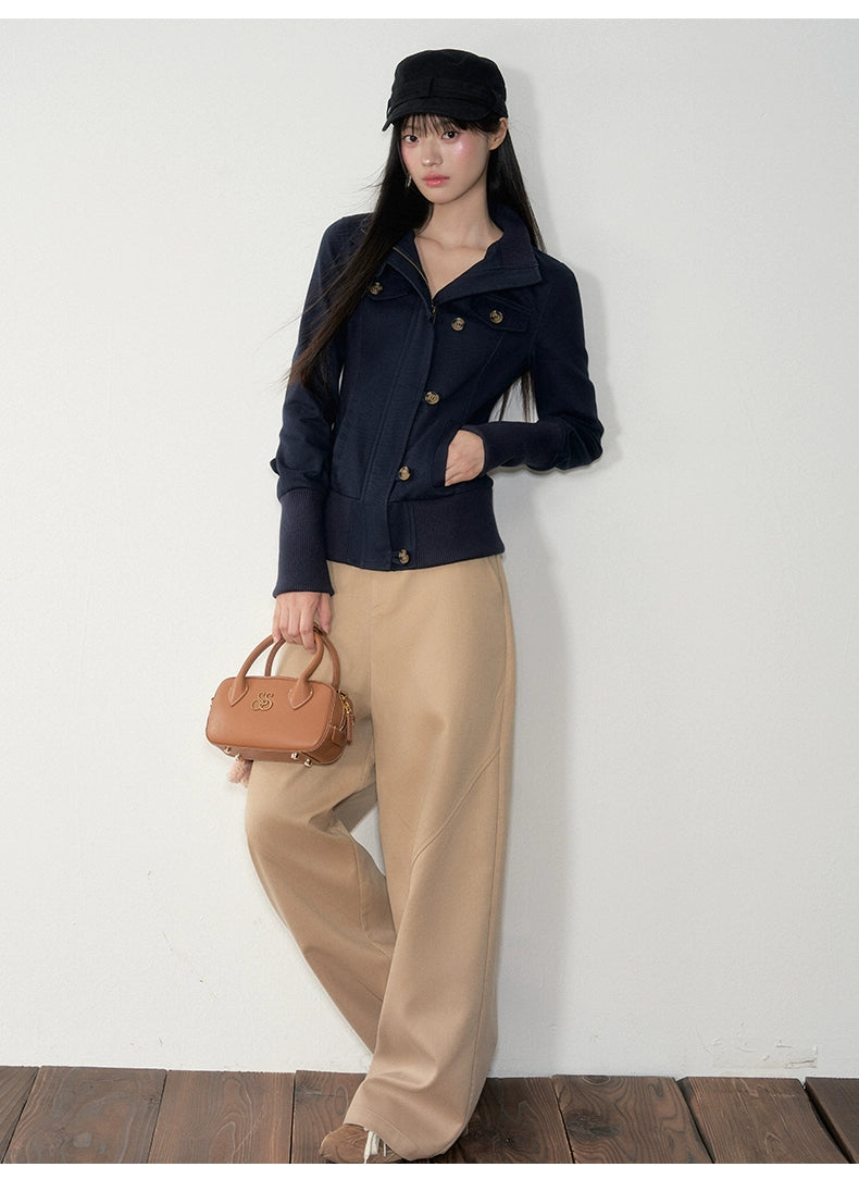 Slim Zip Button Jacket