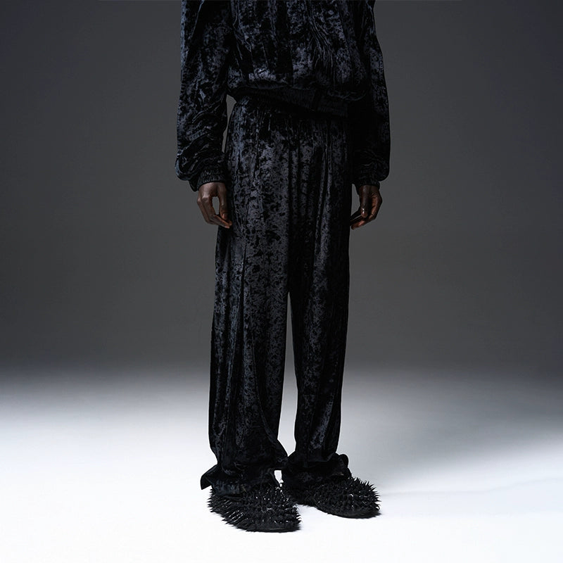 Velvet Straight-Leg Pants - CHINASQUAD