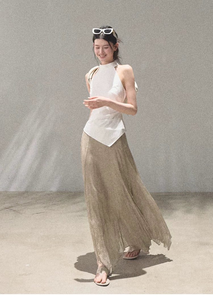Afterglow waist-cinching Halter Camisole