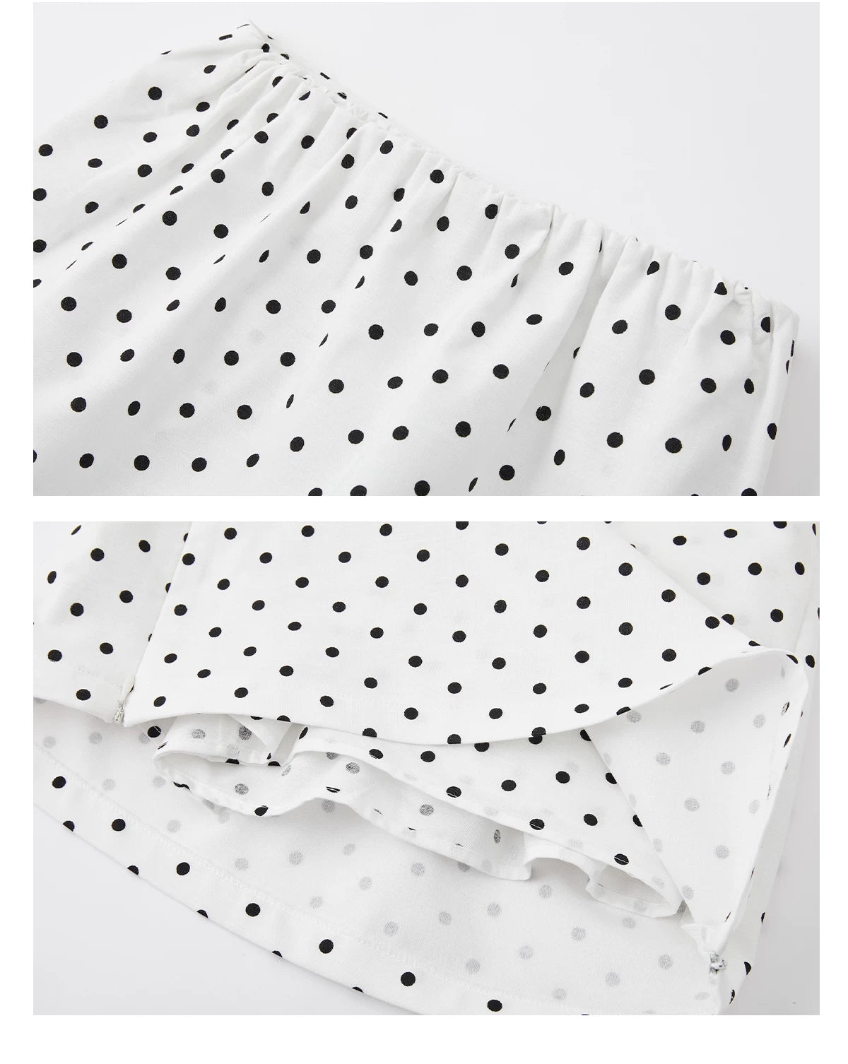 Classic Linen-Blend Polka Dot A-Line Mini Skirt
