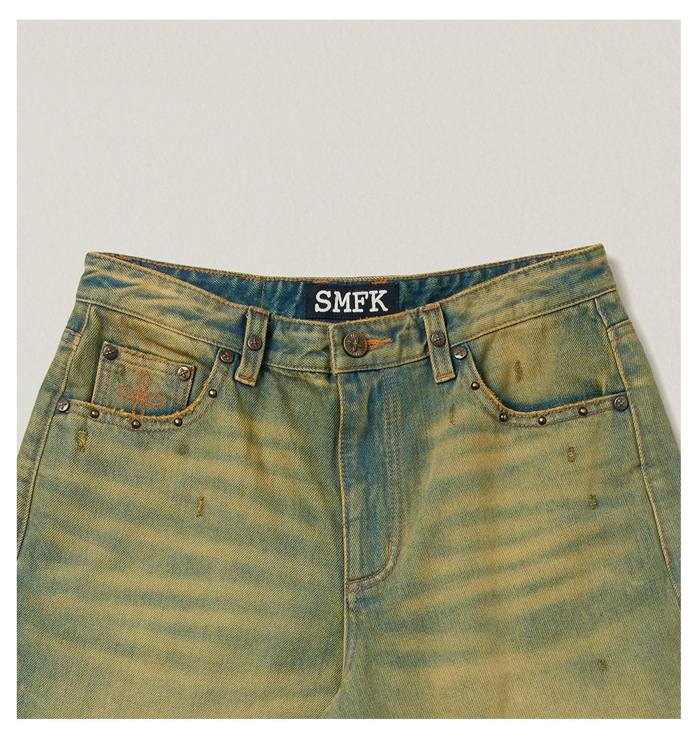 Wild Mustang Classic Wide-Leg Jeans