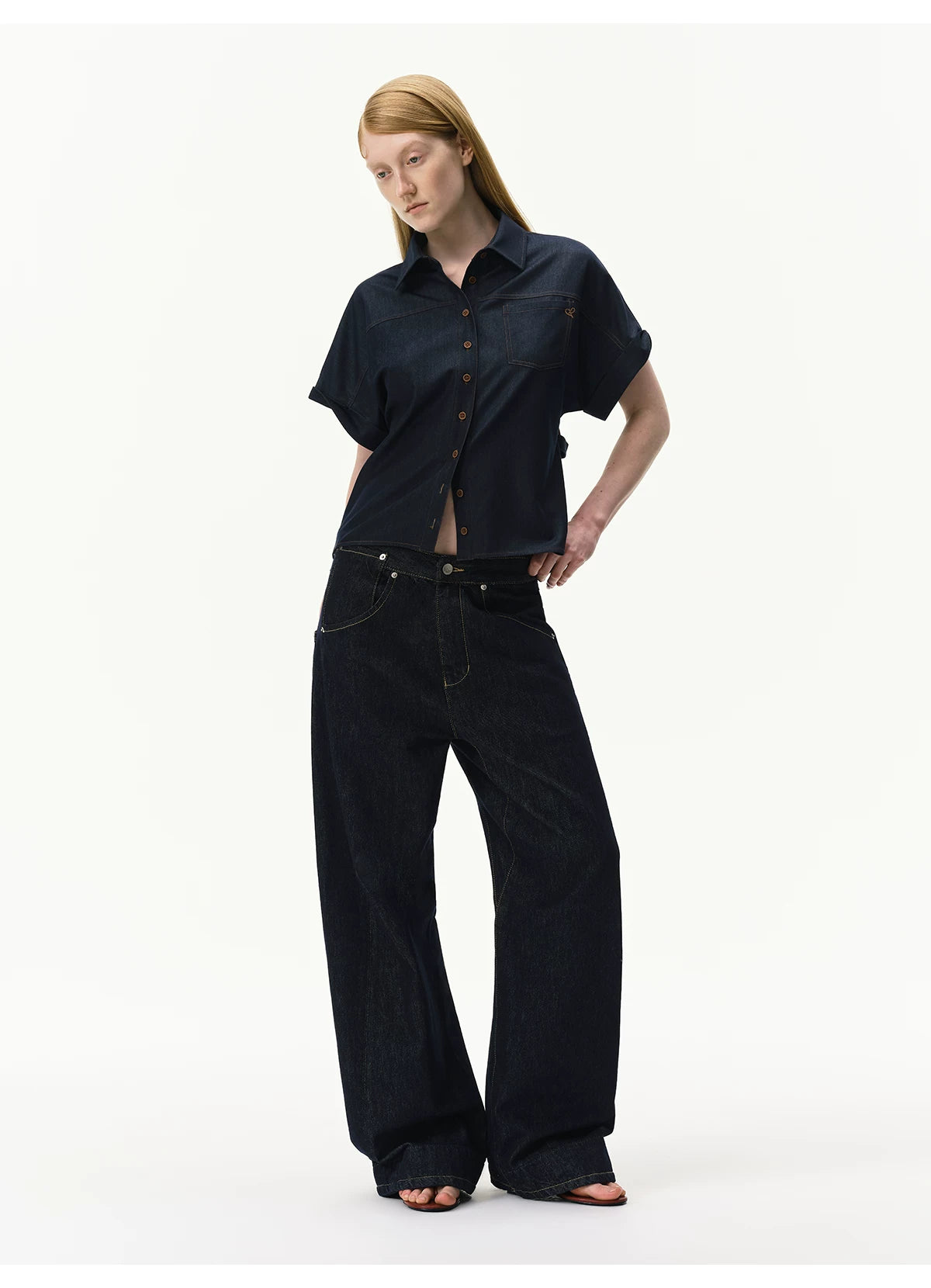 Lyocell Relaxed Batwing Sleeve Shirt