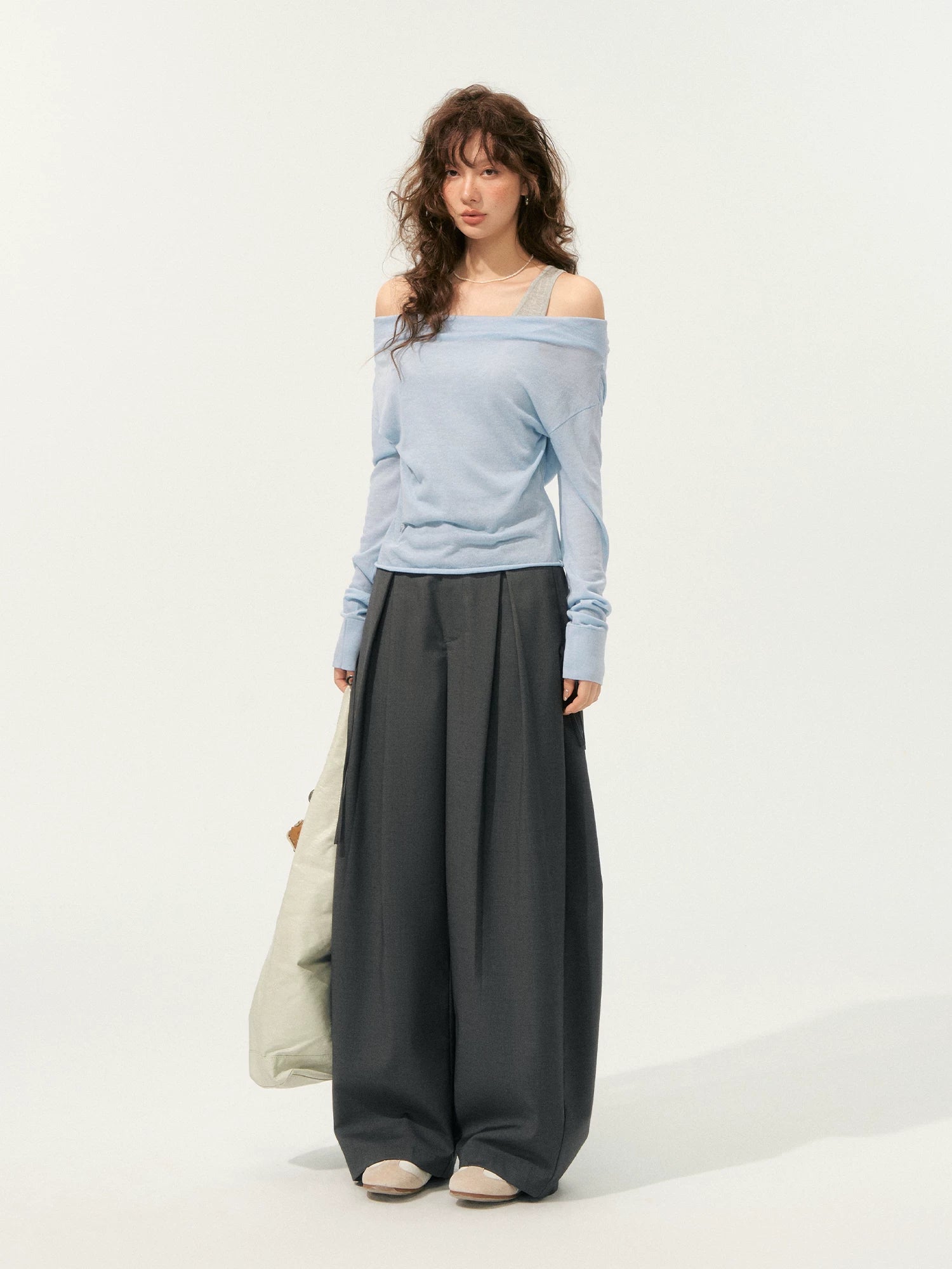 Sheer Polka Dot Layered Two-Piece T-Shirt Set
