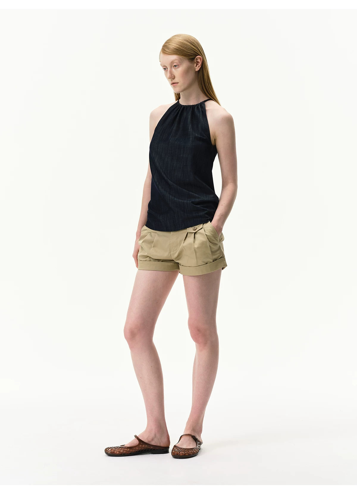 Lyocell Textured Sleeveless Top