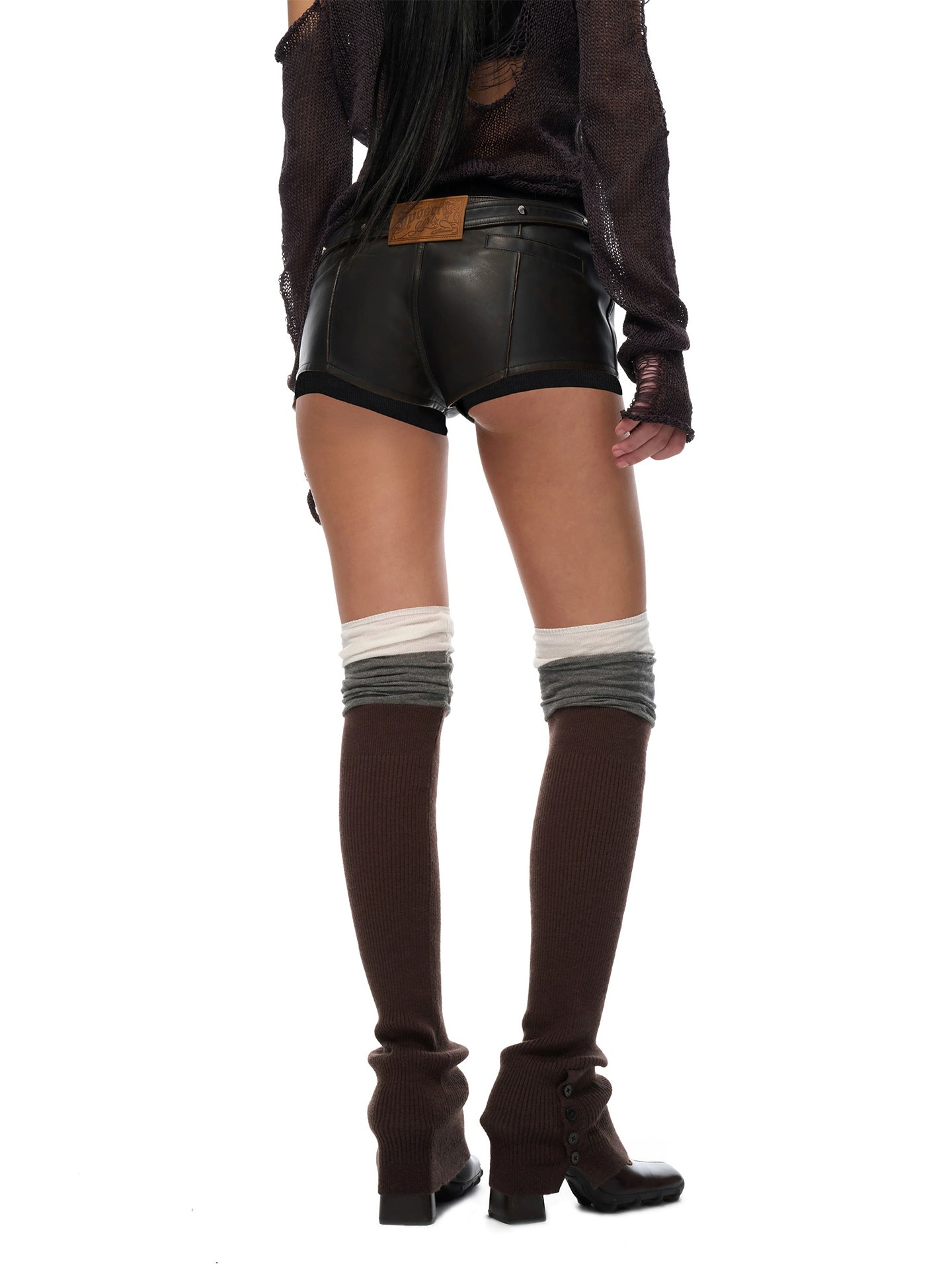 Split-Detail Over-Knee Knit Socks