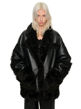 Black & White Reversible Shearling Coat - CHINASQUAD