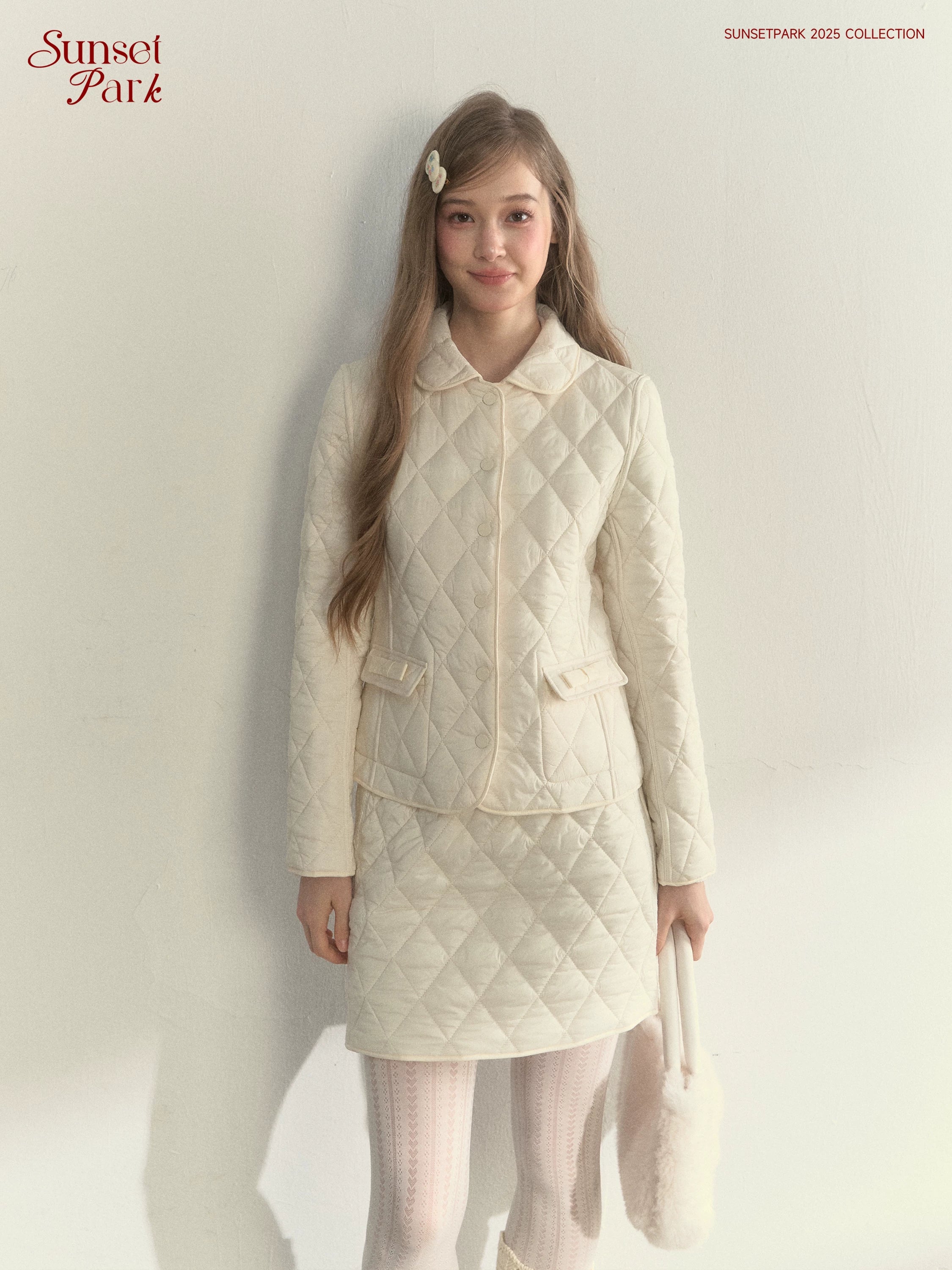 Reversible Quilted Doll Collar Jacket & Skirt Set