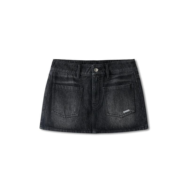 "Caracal Series" Washed Mini Skirt - CHINASQUAD