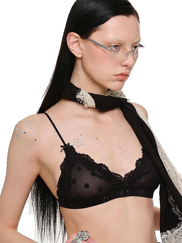 French Lace Triangle Bralette - CHINASQUAD