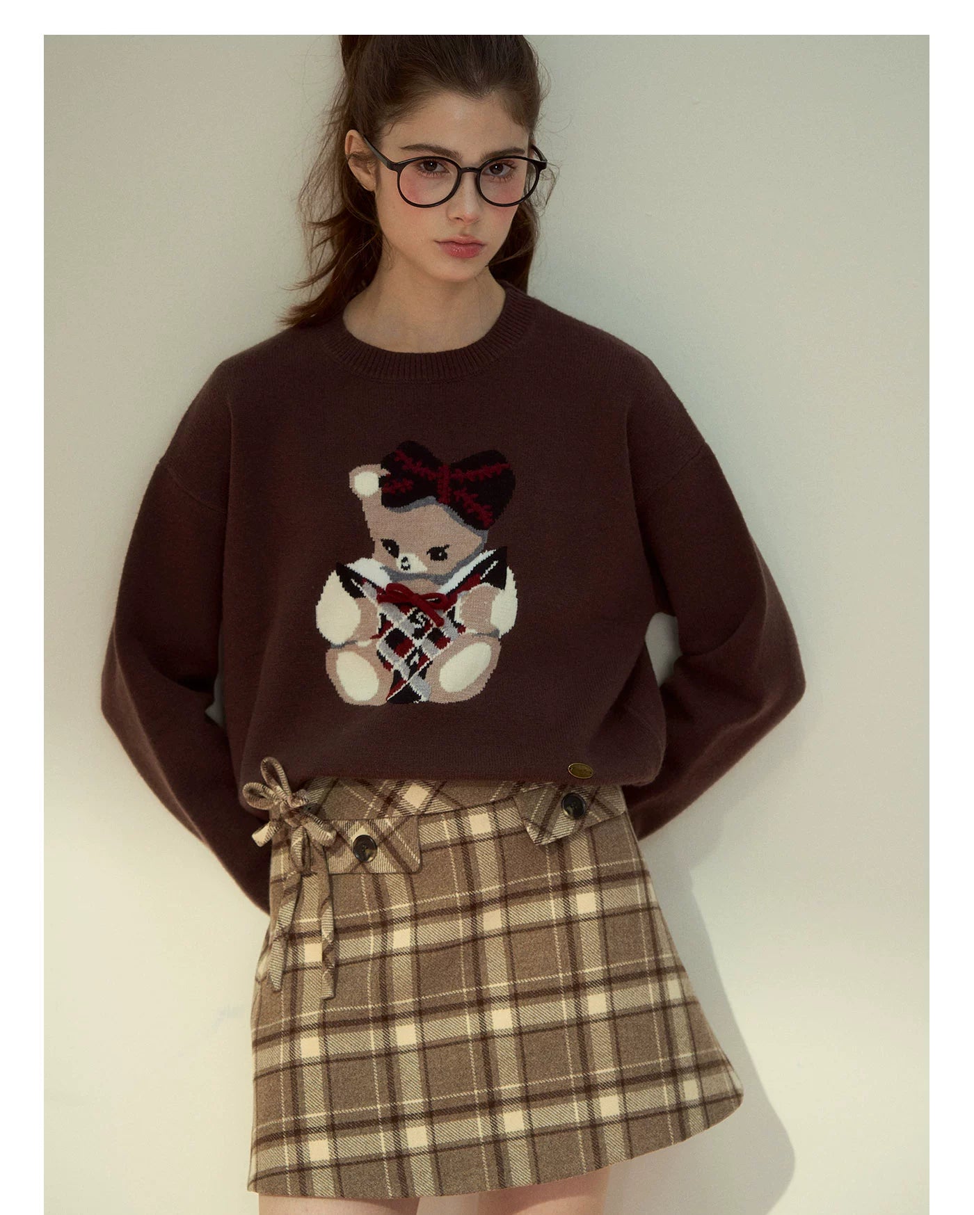 Wool Plaid A-Line Skirt - CHINASQUAD