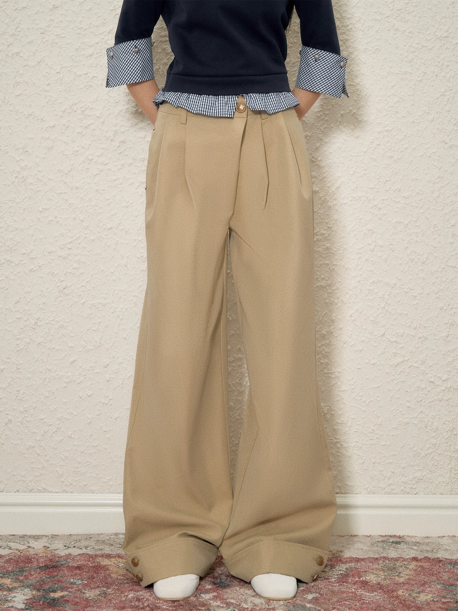 Diagonal Fly Pleated Cargo Pants - CHINASQUAD