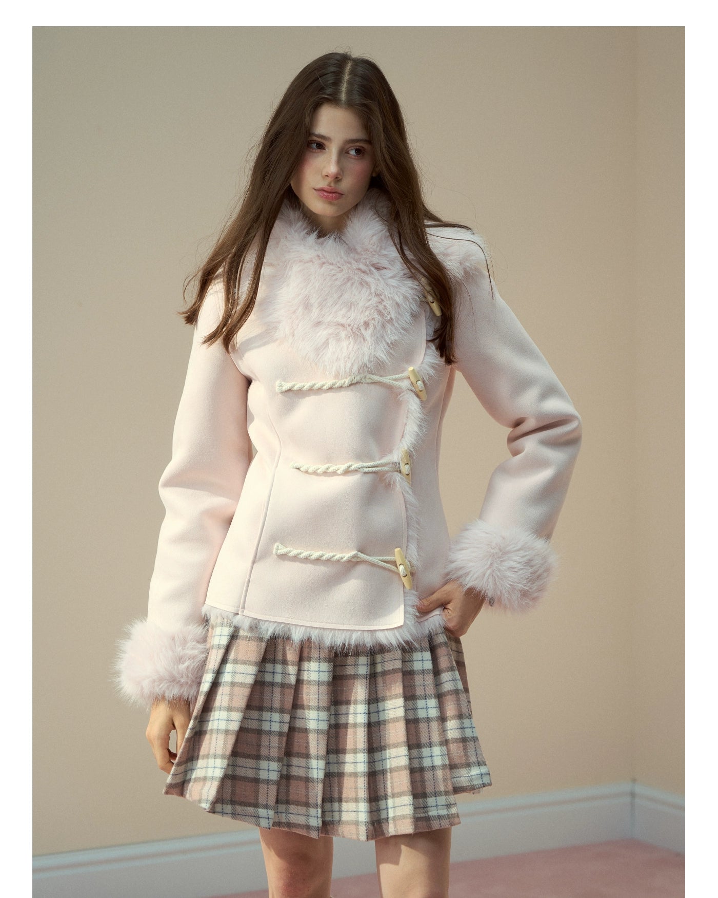 Vintage Suede Faux Fur Toggle Coat - CHINASQUAD