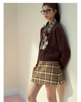 Wool Plaid A-Line Skirt - CHINASQUAD