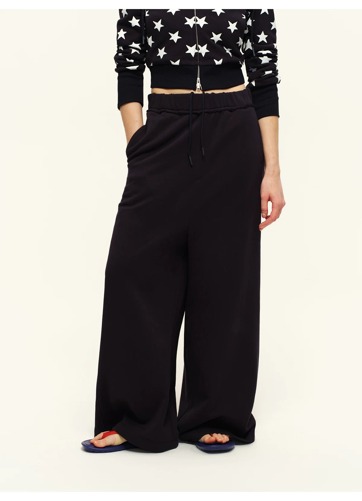 Hooded Sweatshirt & Wide-Leg Sweatpants Set