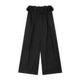 Turned-over Waist Straight-leg Casual Pants - CHINASQUAD