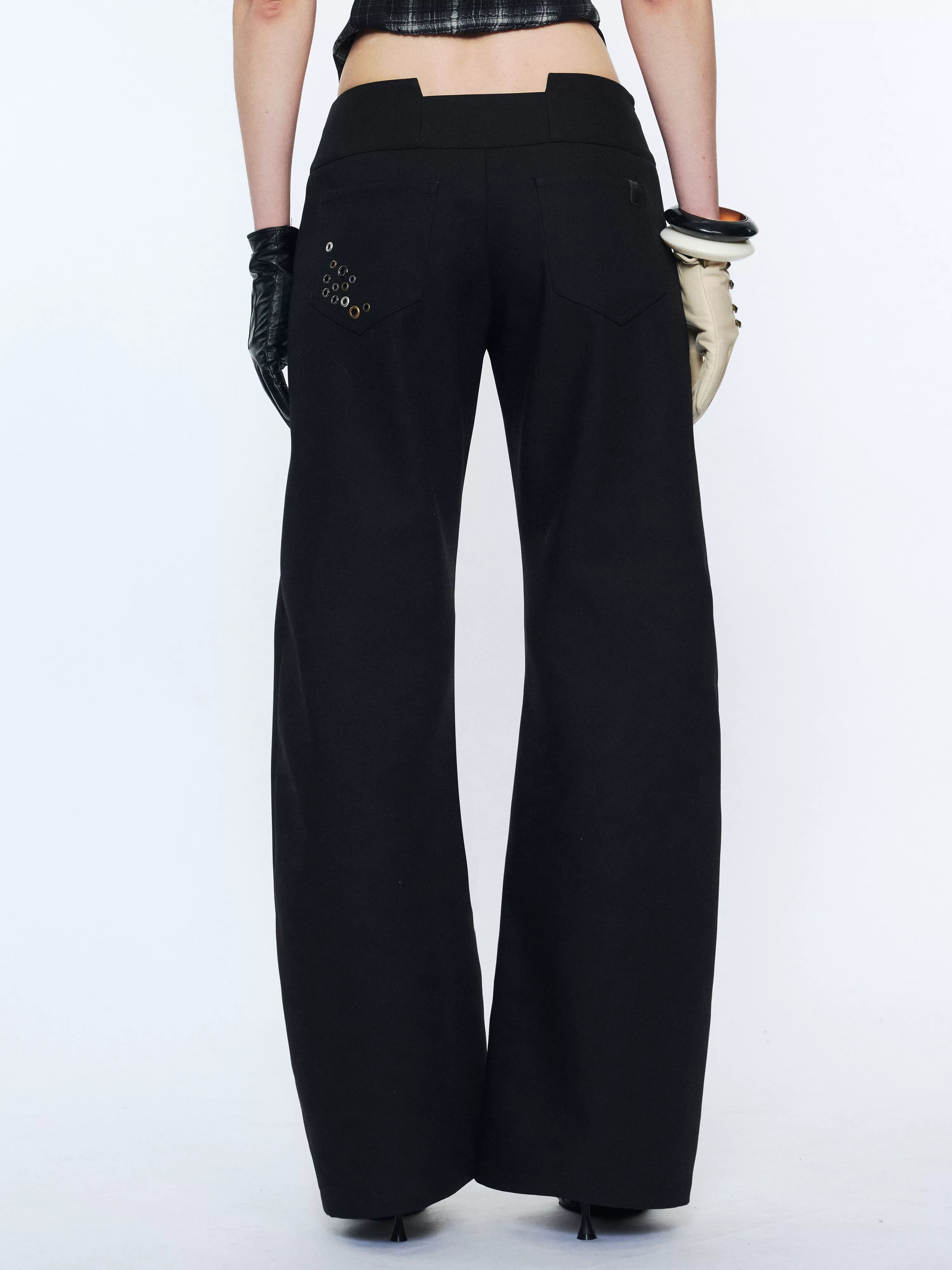 Metal-Waist Punk Tailored Trousers