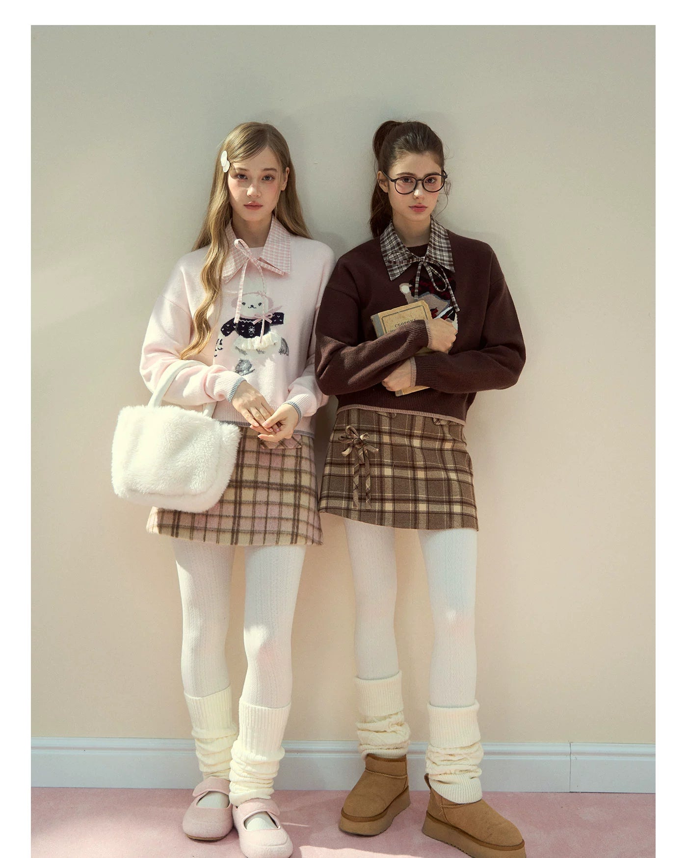 Wool Plaid A-Line Skirt - CHINASQUAD