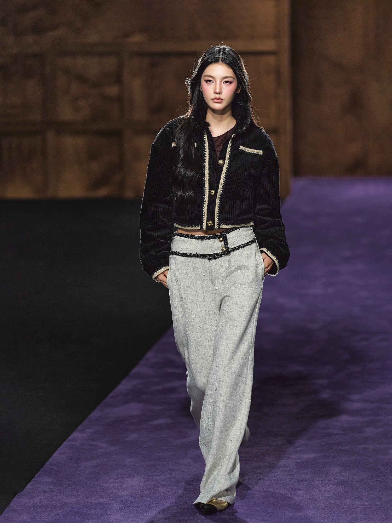 High-Waisted Tailored Wide-Leg Suit Pants