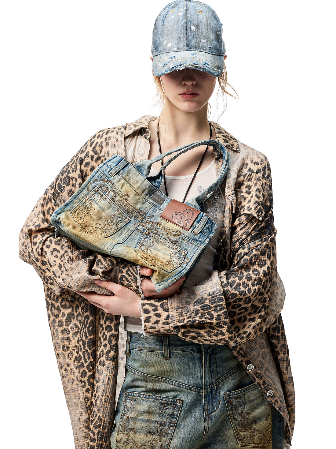 Washed Distressed Leopard Print Shirt - CHINASQUAD