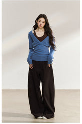 Black Relaxed Straight-Leg Trousers - CHINASQUAD