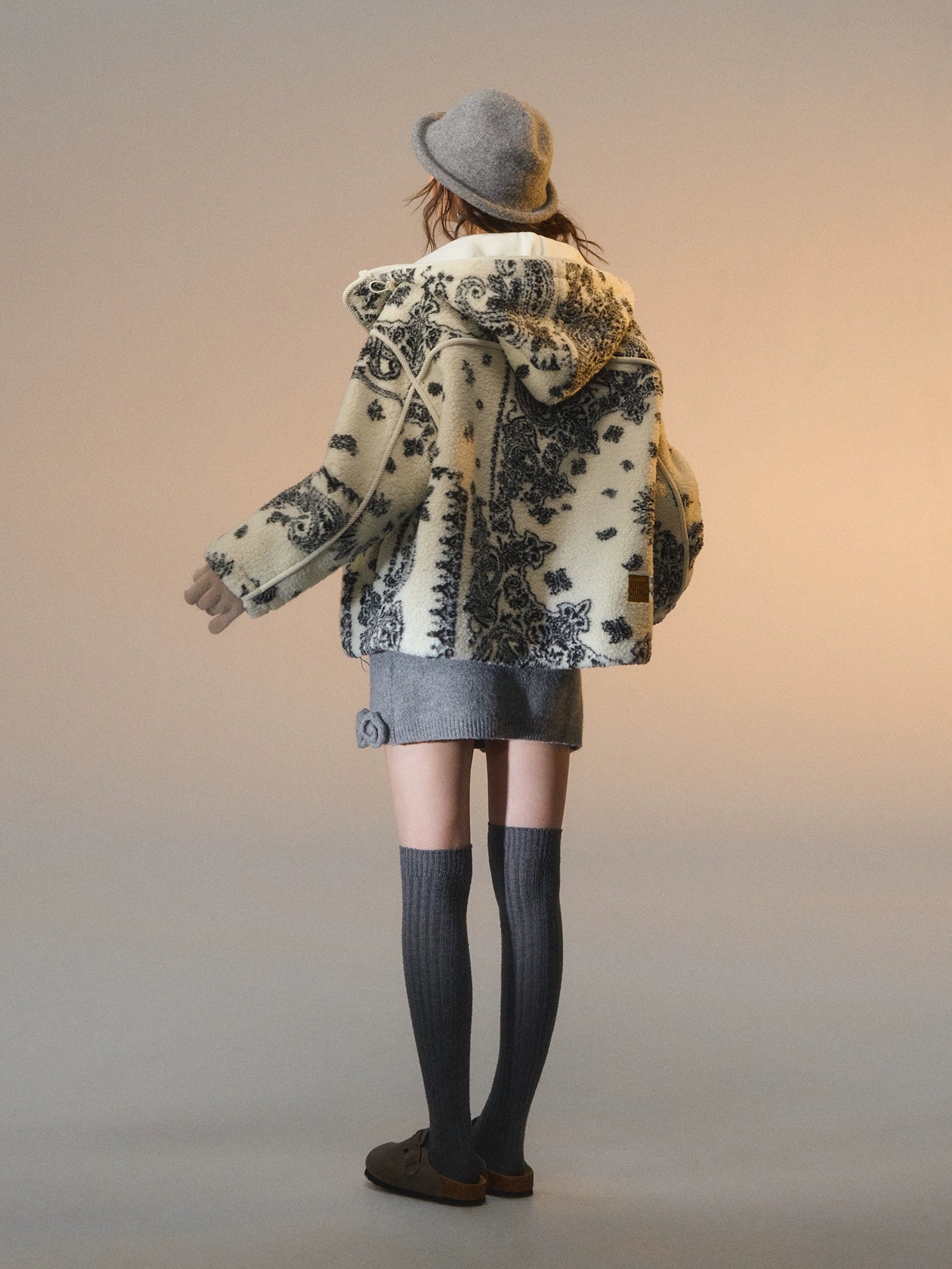 Jacquard Fleece Hooded Casual Jacket - CHINASQUAD