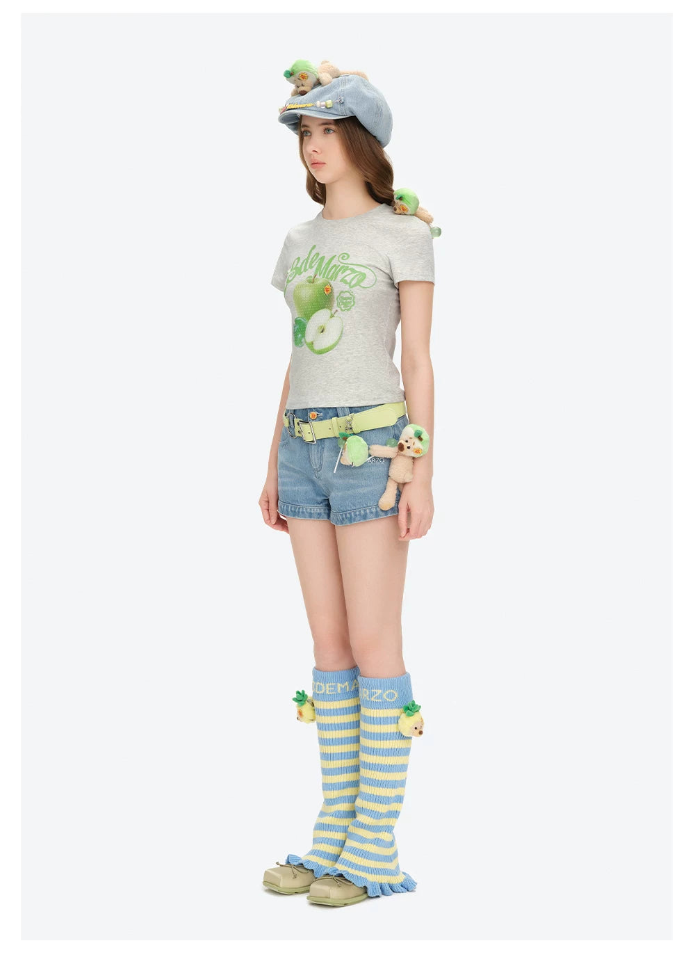 Bear Rainbow Ribbed Leg Warmers