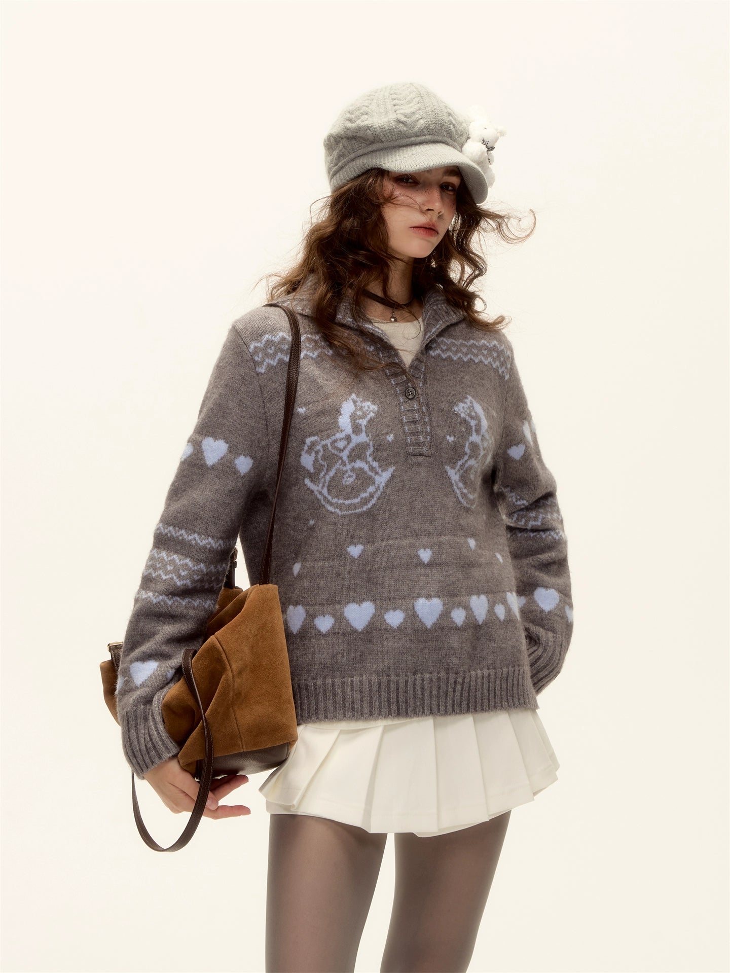 Pony Jacquard Knit Pullover