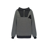 Striped Embroidered Sweatshirt & Shorts Set - CHINASQUAD