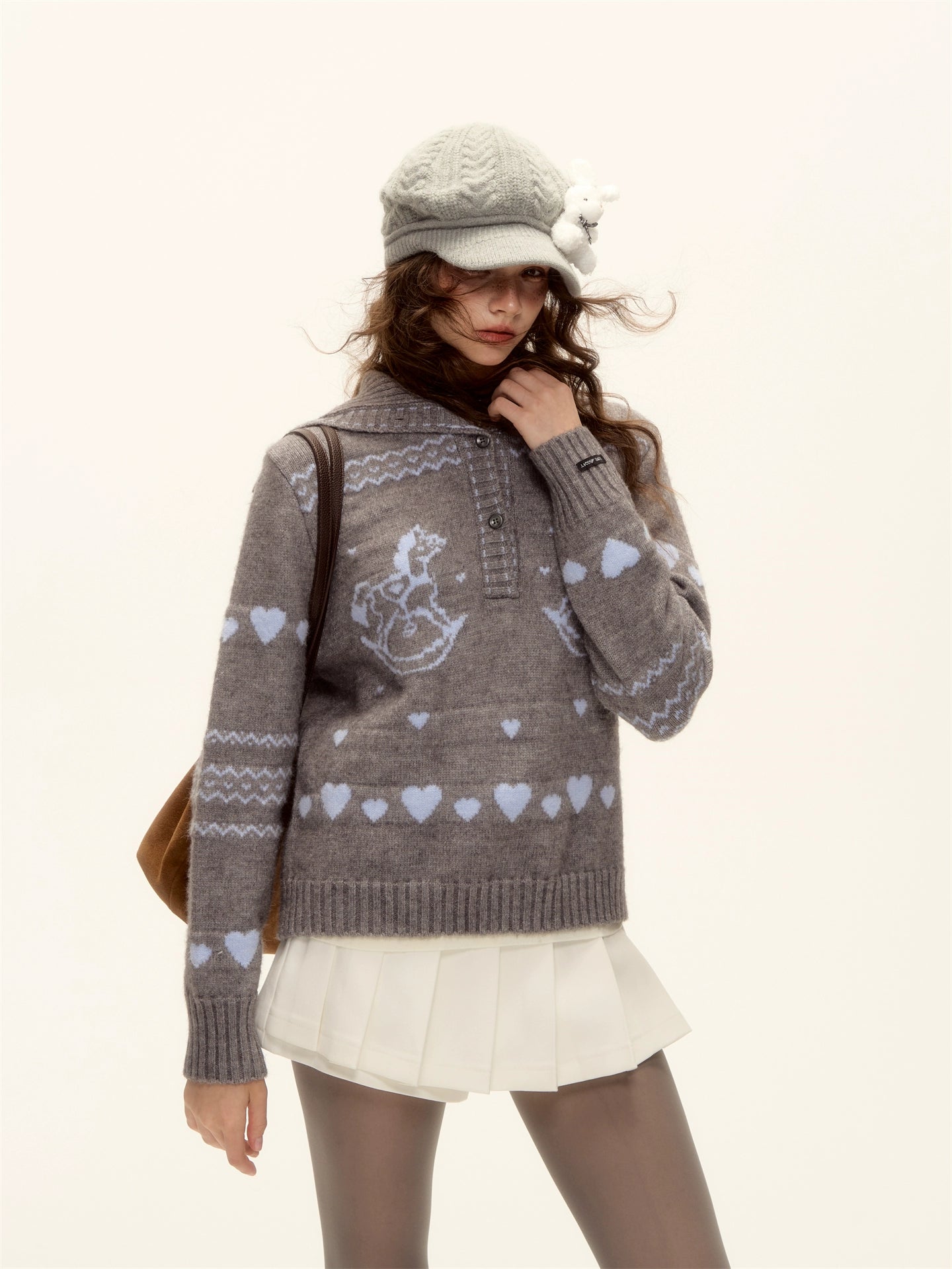 Pony Jacquard Knit Pullover
