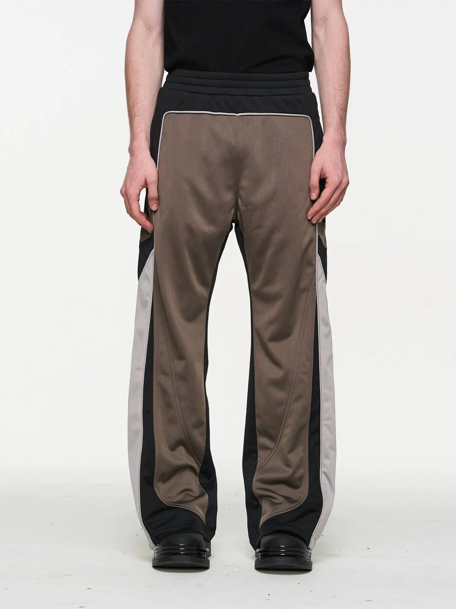 Color-Block Embroidered Straight-Leg Pants - CHINASQUAD