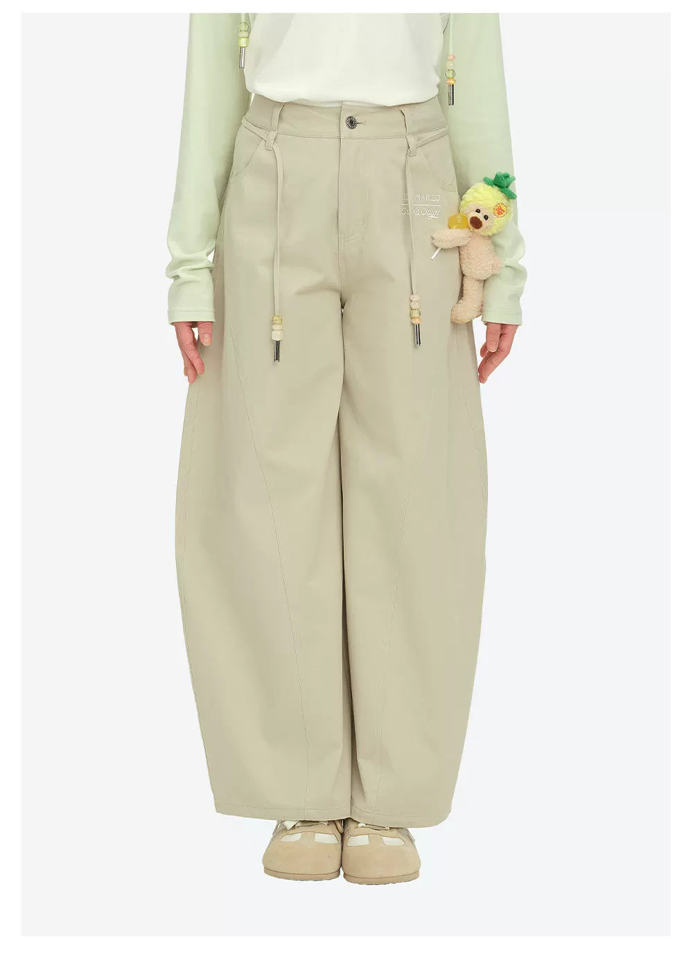 Curved-Hem Cargo Pants