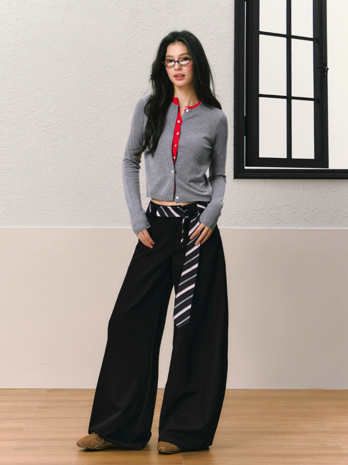 Black Wide-Leg Pants - CHINASQUAD