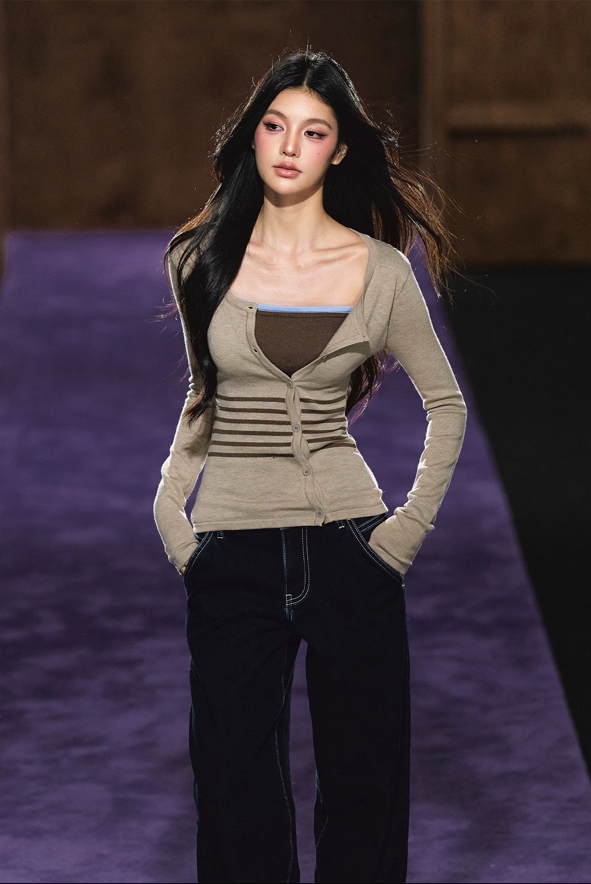 Soft Touch Two-in-One Knit Base Cardigan