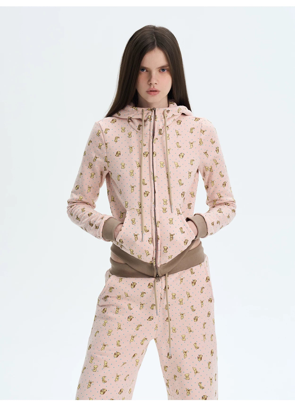 Printed Cotton Sweatshirt & Jogger Set