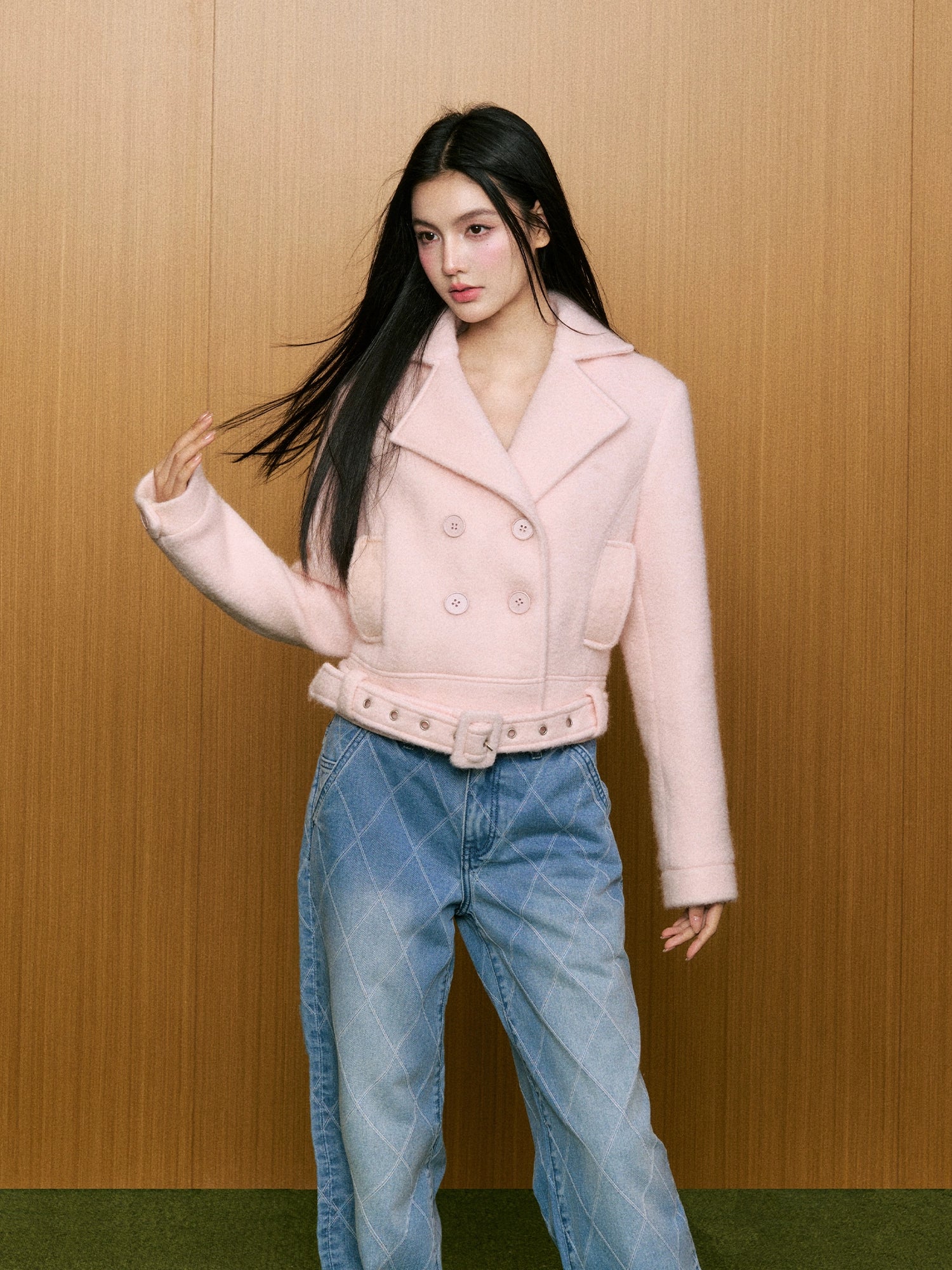 Pink Wool Short Jacket - CHINASQUAD