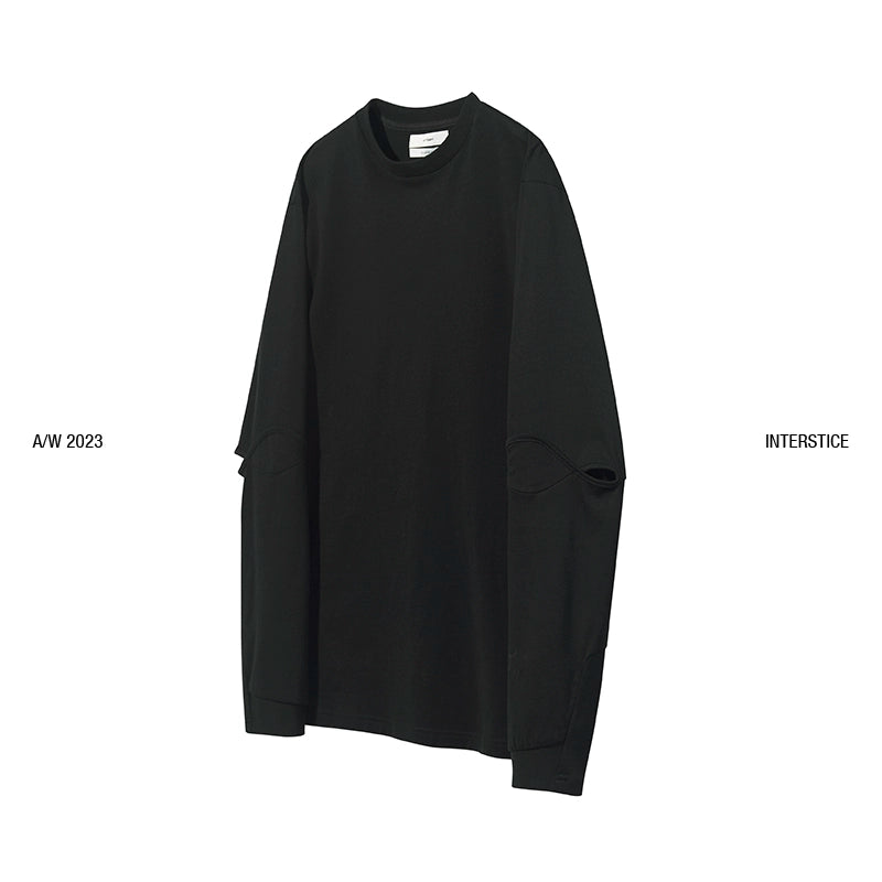 Disjointed Structure Long Sleeve T-Shirt - CHINASQUAD