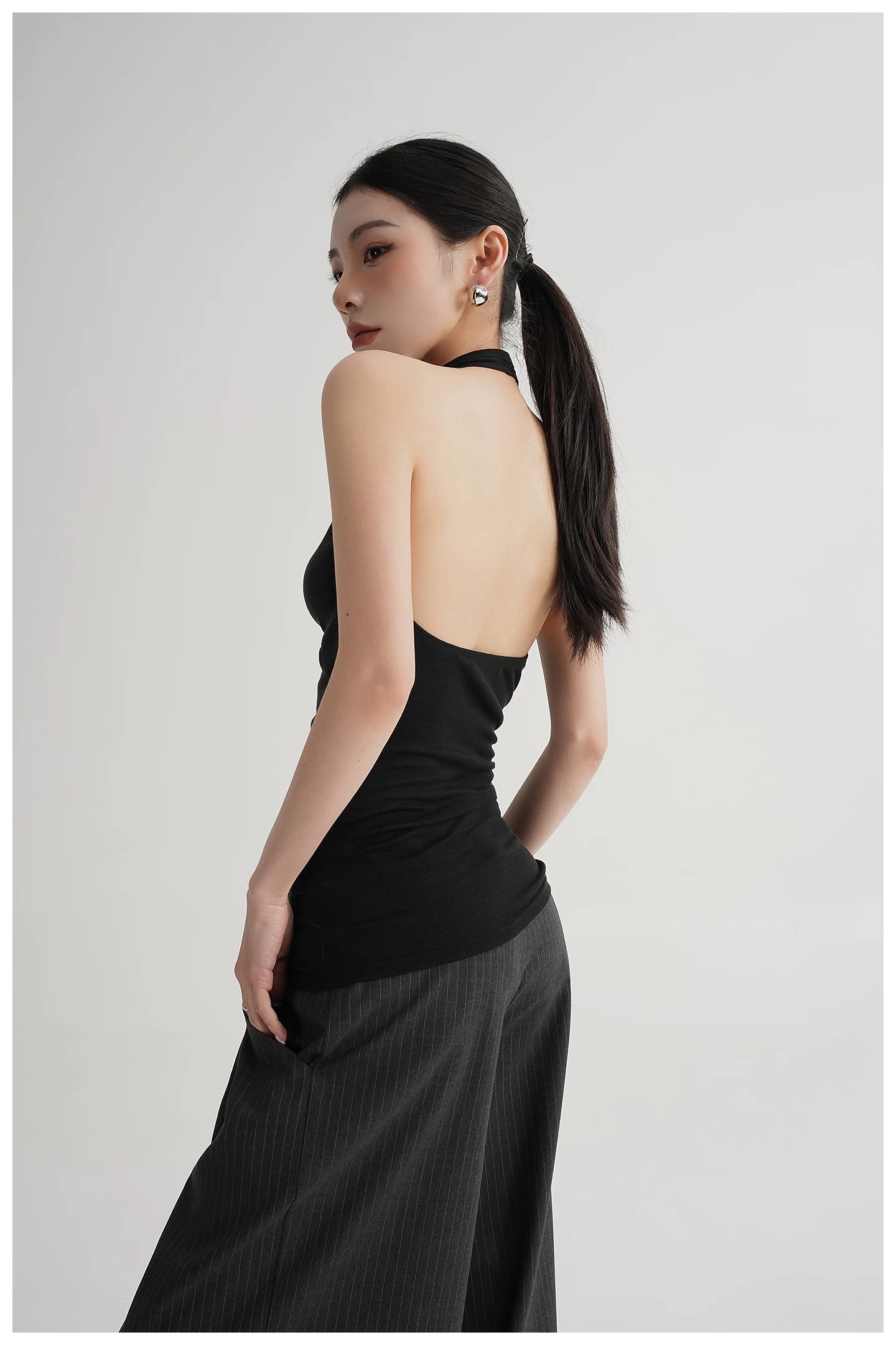 Silk-Blend Draped Halterneck Camisole