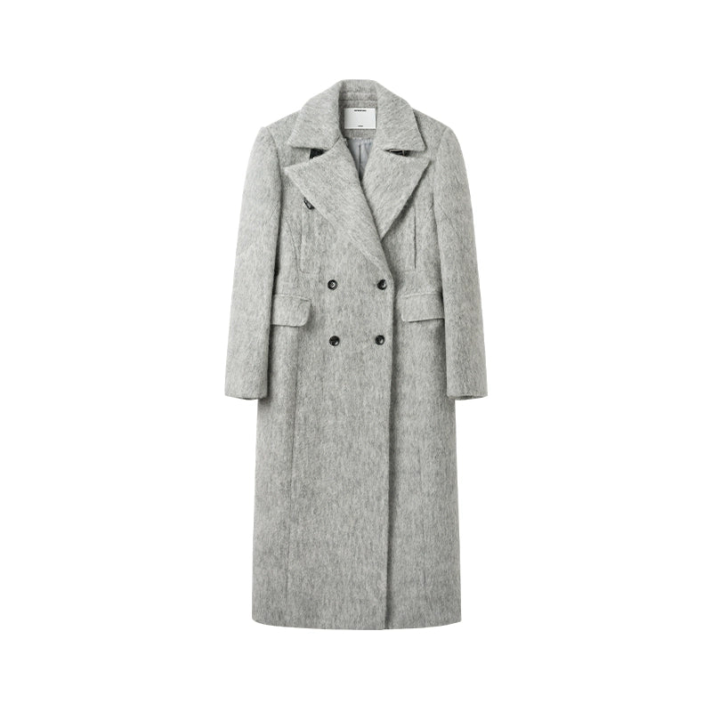 Classic Sculpted Long-Pile Wool Coat