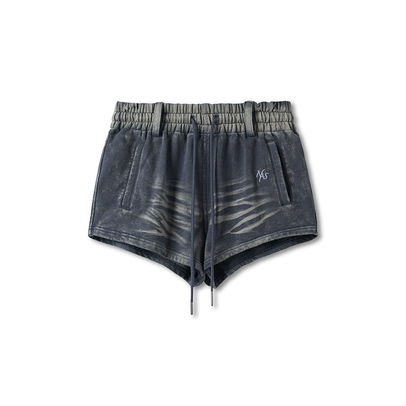 "Feria Series" Volcano Distressed Hand-Sanded Whisker Shorts - CHINASQUAD