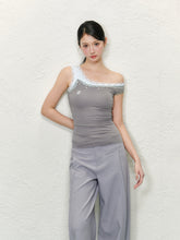 Color-block Lace Irregular Backless Vest - CHINASQUAD