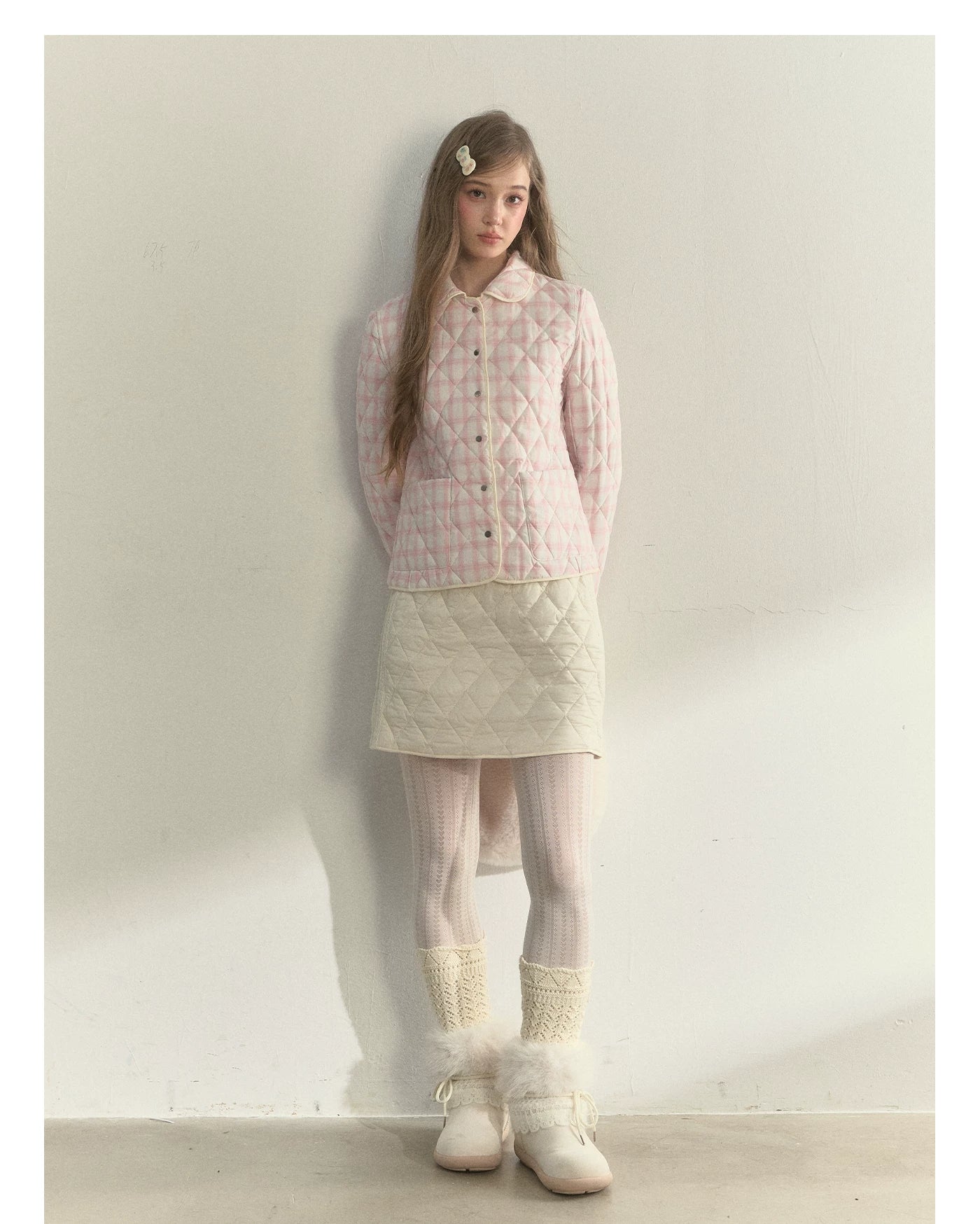 Reversible Quilted Doll Collar Jacket & Skirt Set